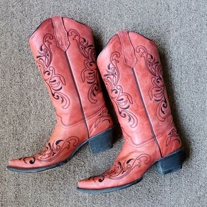 Circle G Women's Embroidery Snip Toe Western Boots